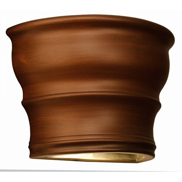 Velletri 9in. Ceramic Outdoor Wall Light, Antique Copper Finish